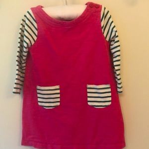 Mini Boden pink and green dress 2-3y